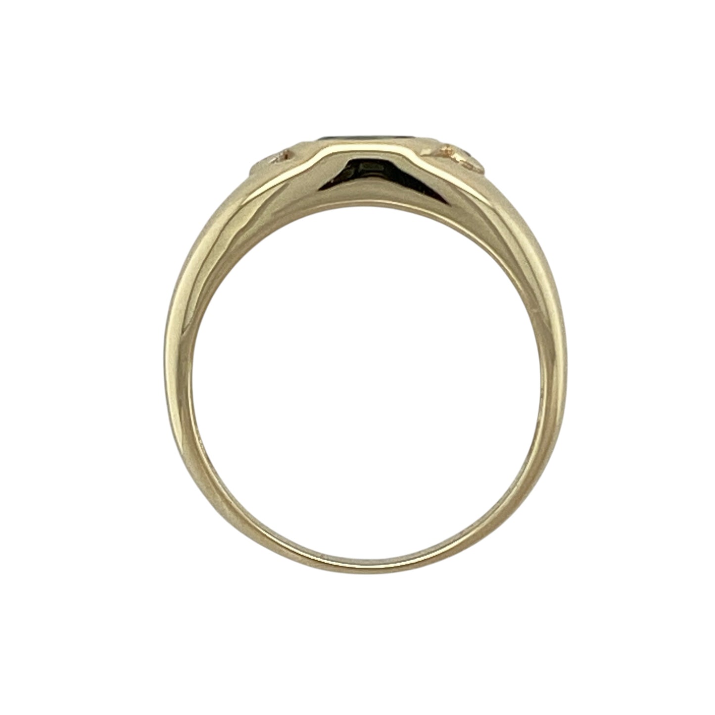 9ct Gold Diamond & Blue Stone Set Band Ring