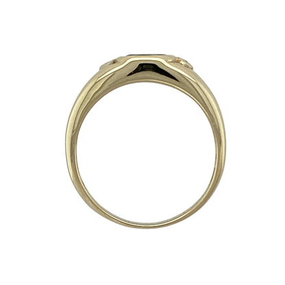 9ct Gold Diamond & Blue Stone Set Band Ring