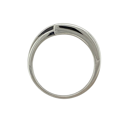 18ct White Gold & Diamond Set Wrap Over Band Ring