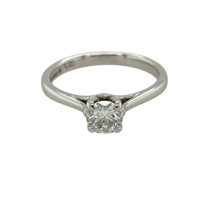 9ct White Gold & Diamond Set Solitaire Ring