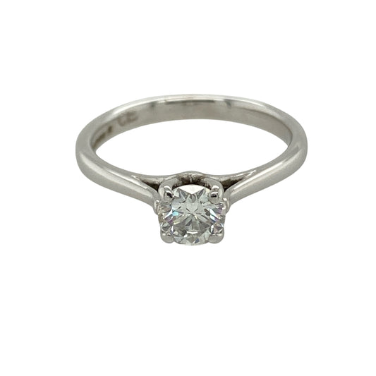 9ct White Gold & Diamond Set Solitaire Ring