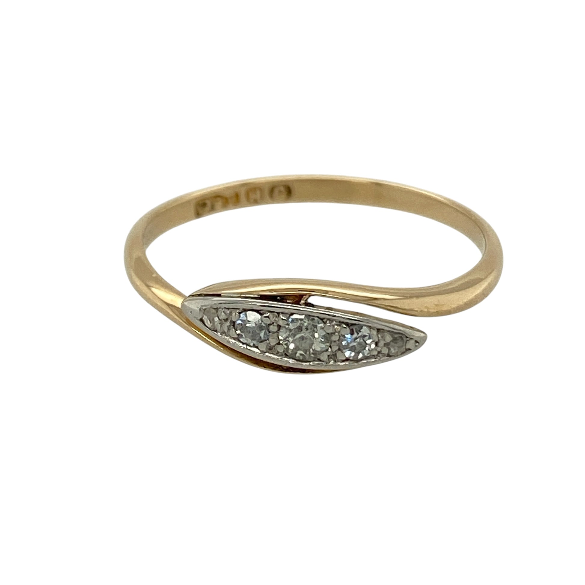 18ct Gold & Diamond Set Wrap Over Ring