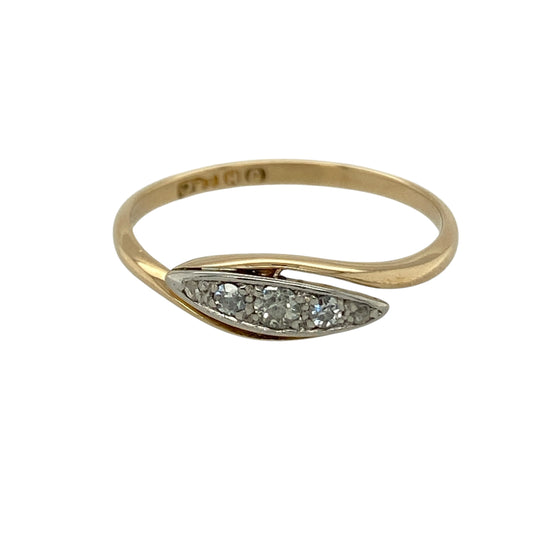 18ct Gold & Diamond Set Wrap Over Ring