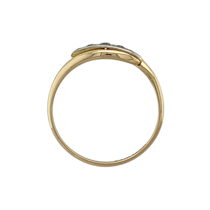 18ct Gold & Diamond Set Wrap Over Ring