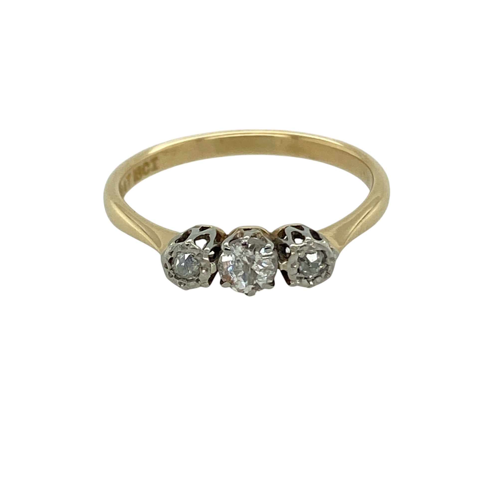 18ct Gold & Diamond Set Trilogy Ring