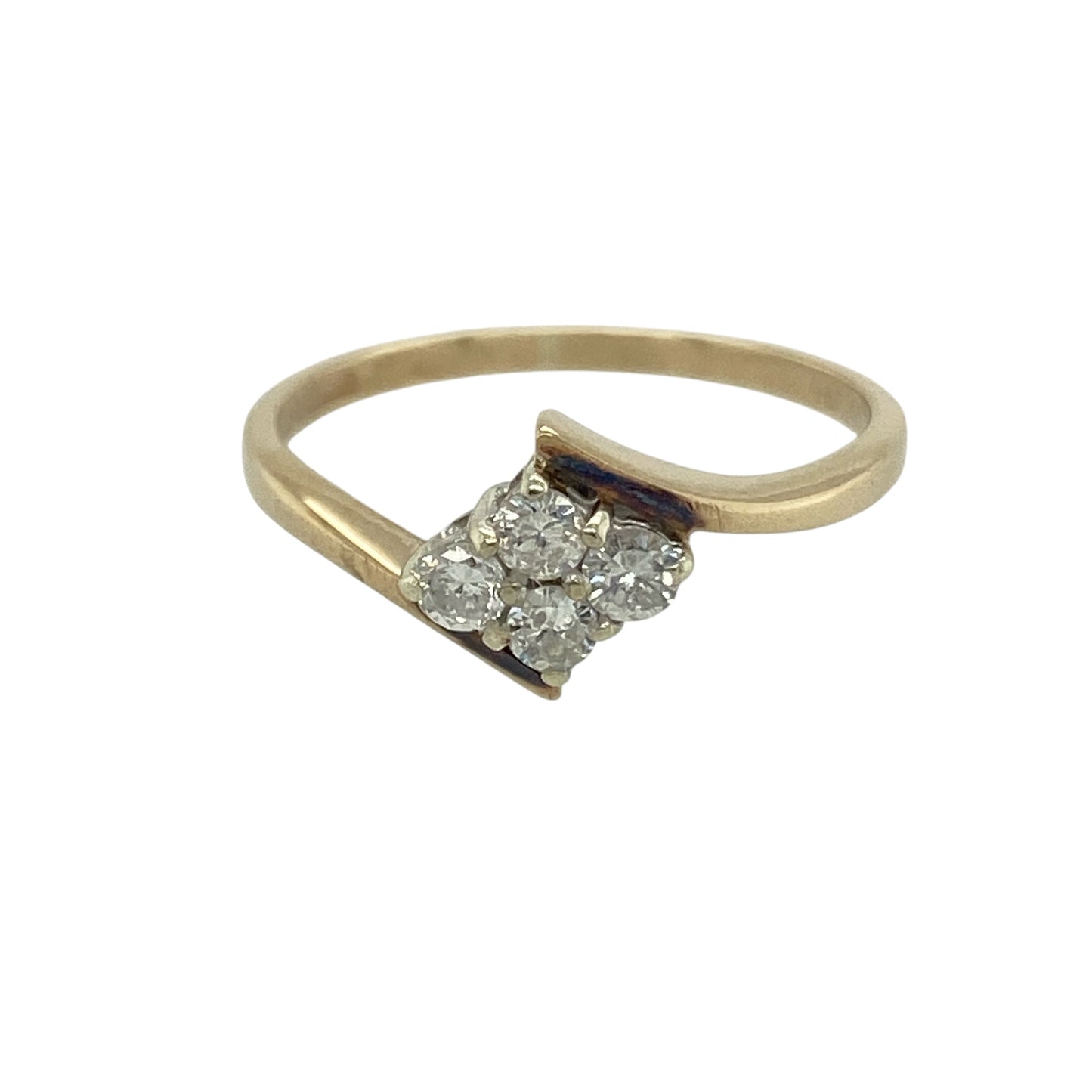 9ct Gold & Diamond Set Four Stone Cluster Ring
