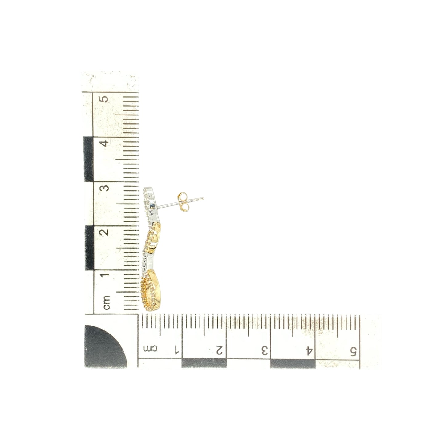 9ct Gold & Diamond Set Oval Link Drop Earrings