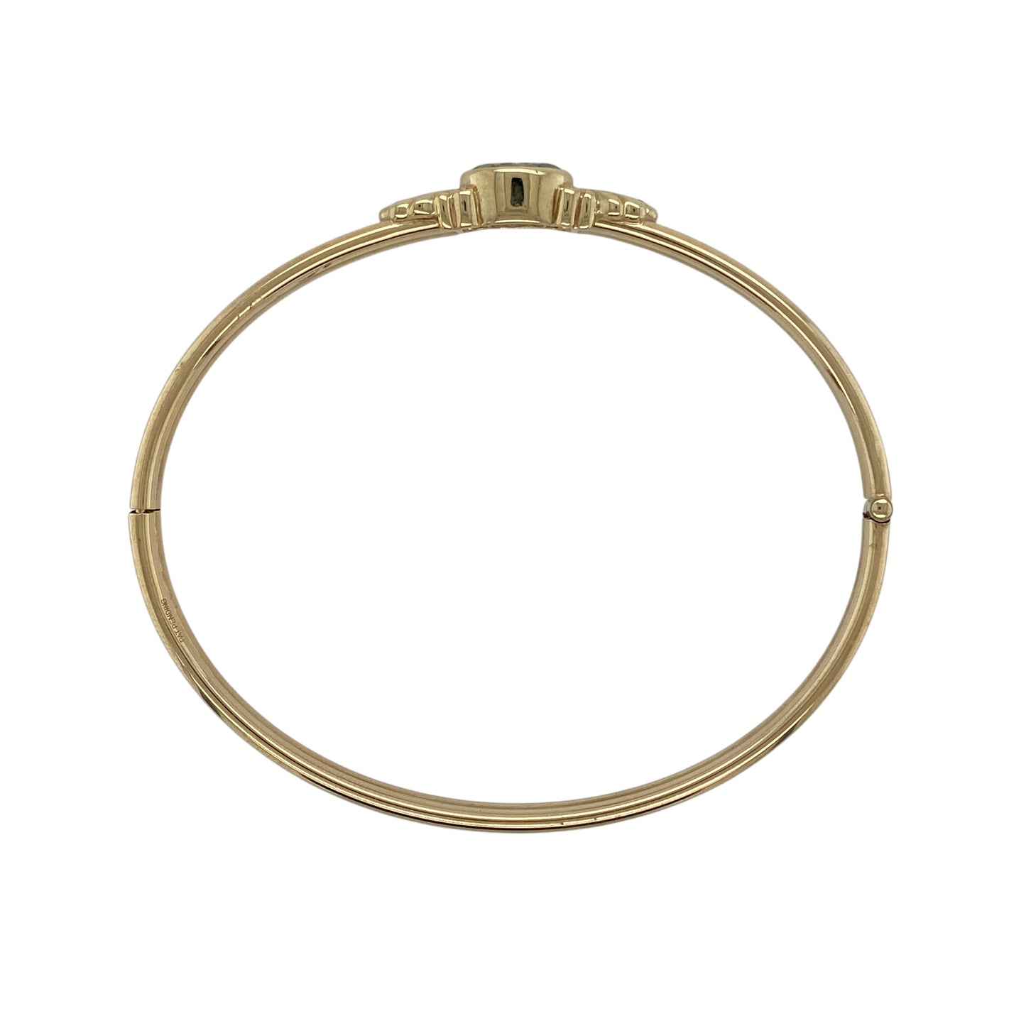 9ct Gold Diamond & Blue Topaz Set Bangle