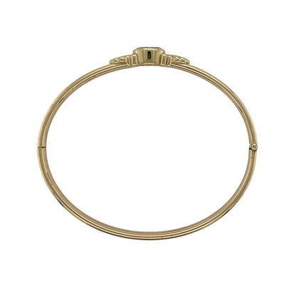 9ct Gold Diamond & Blue Topaz Set Bangle