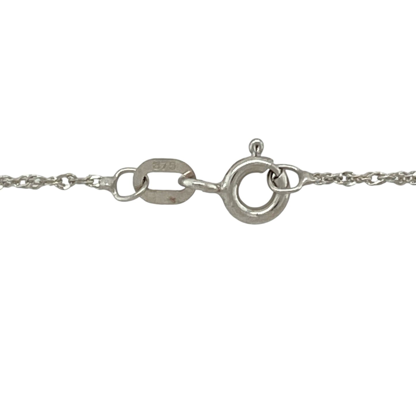 9ct White Gold & Diamond Set Twist Weave 18" Necklace