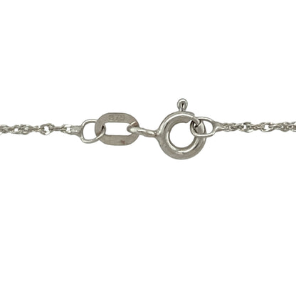 9ct White Gold & Diamond Set Twist Weave 18" Necklace