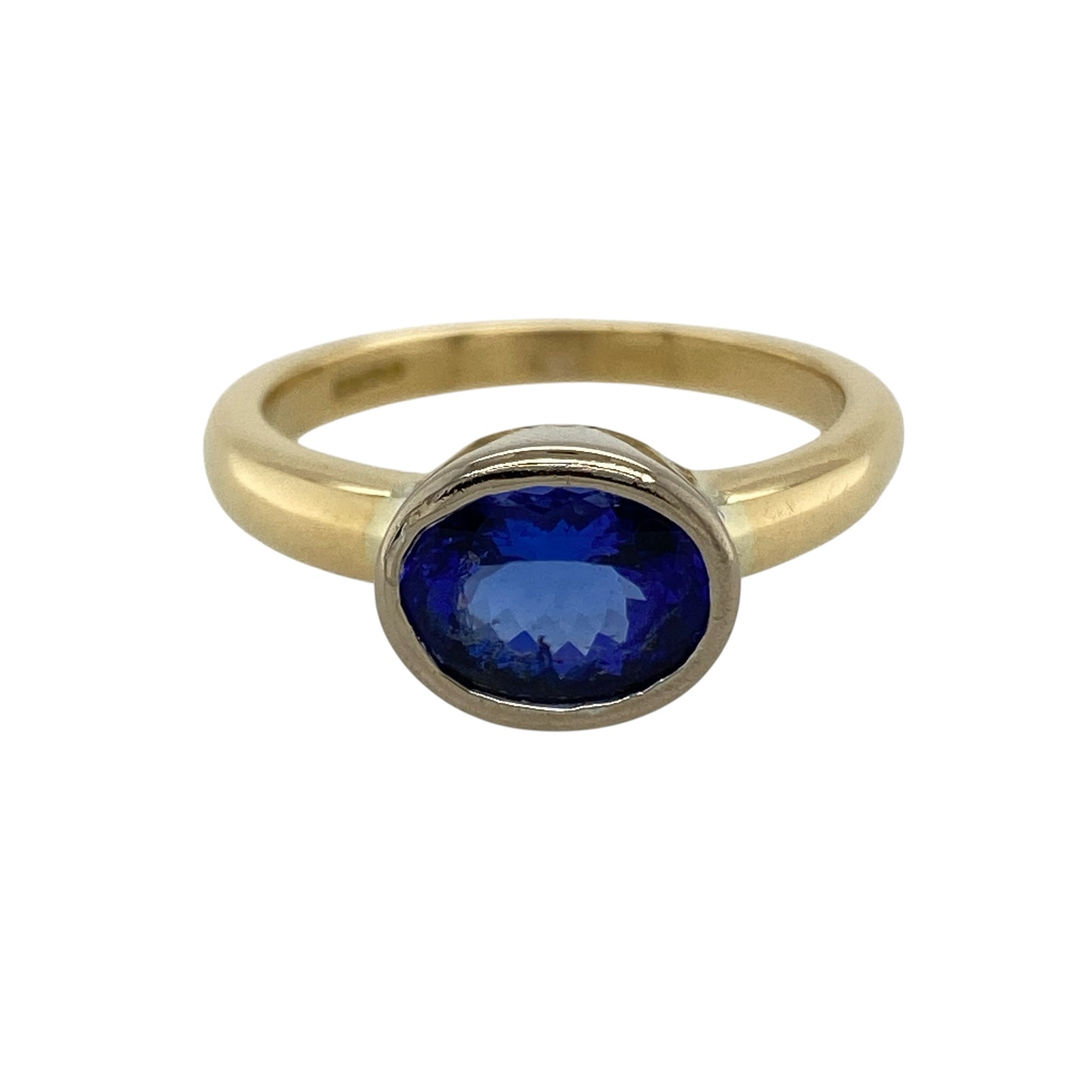 18ct Gold & Blue Stone Solitaire Ring