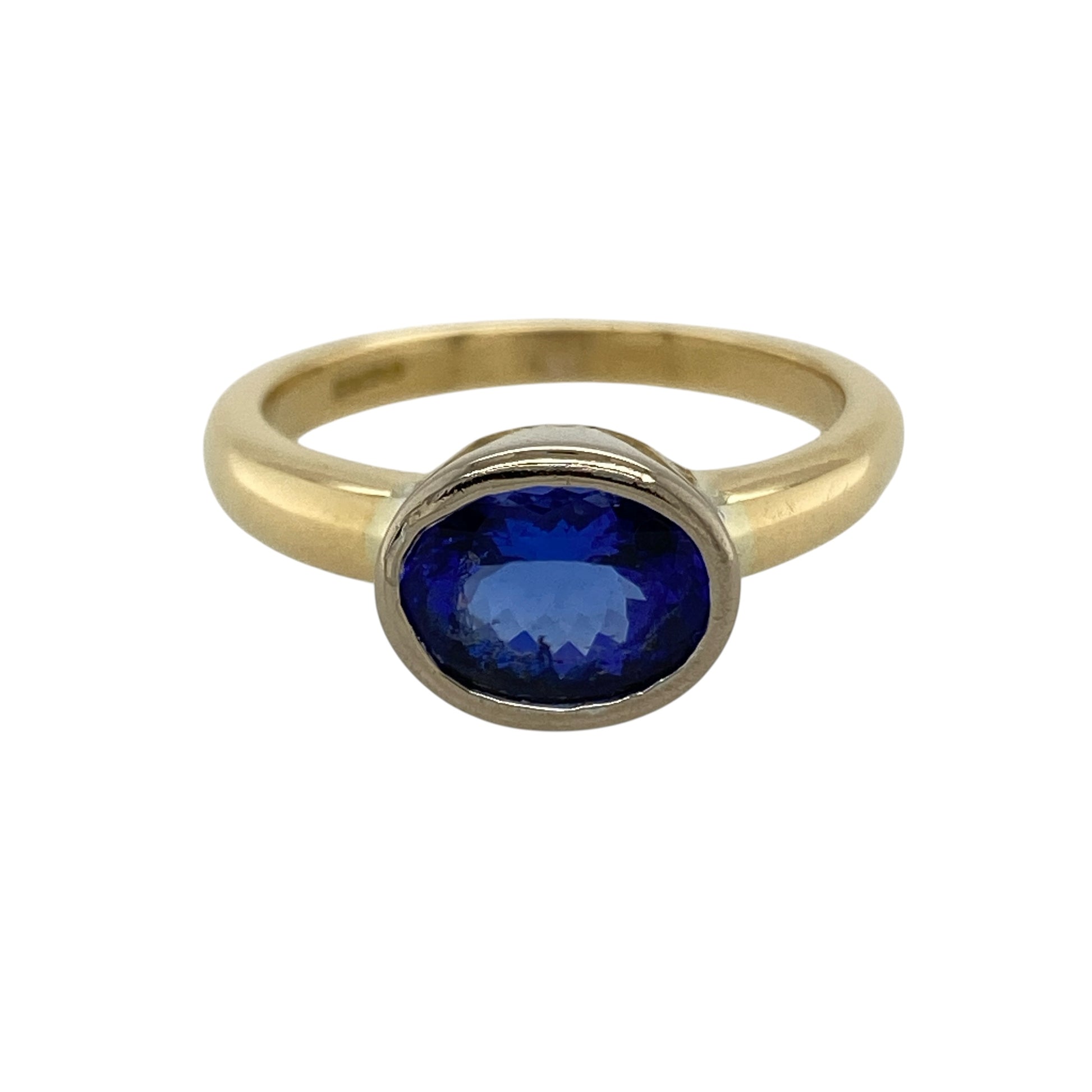 18ct Gold & Blue Stone Solitaire Ring