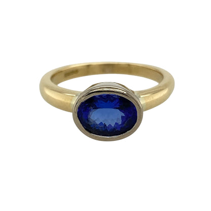 18ct Gold & Blue Stone Solitaire Ring