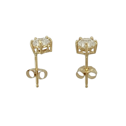 14ct Gold & Cubic Zirconia Star Stud Earrings