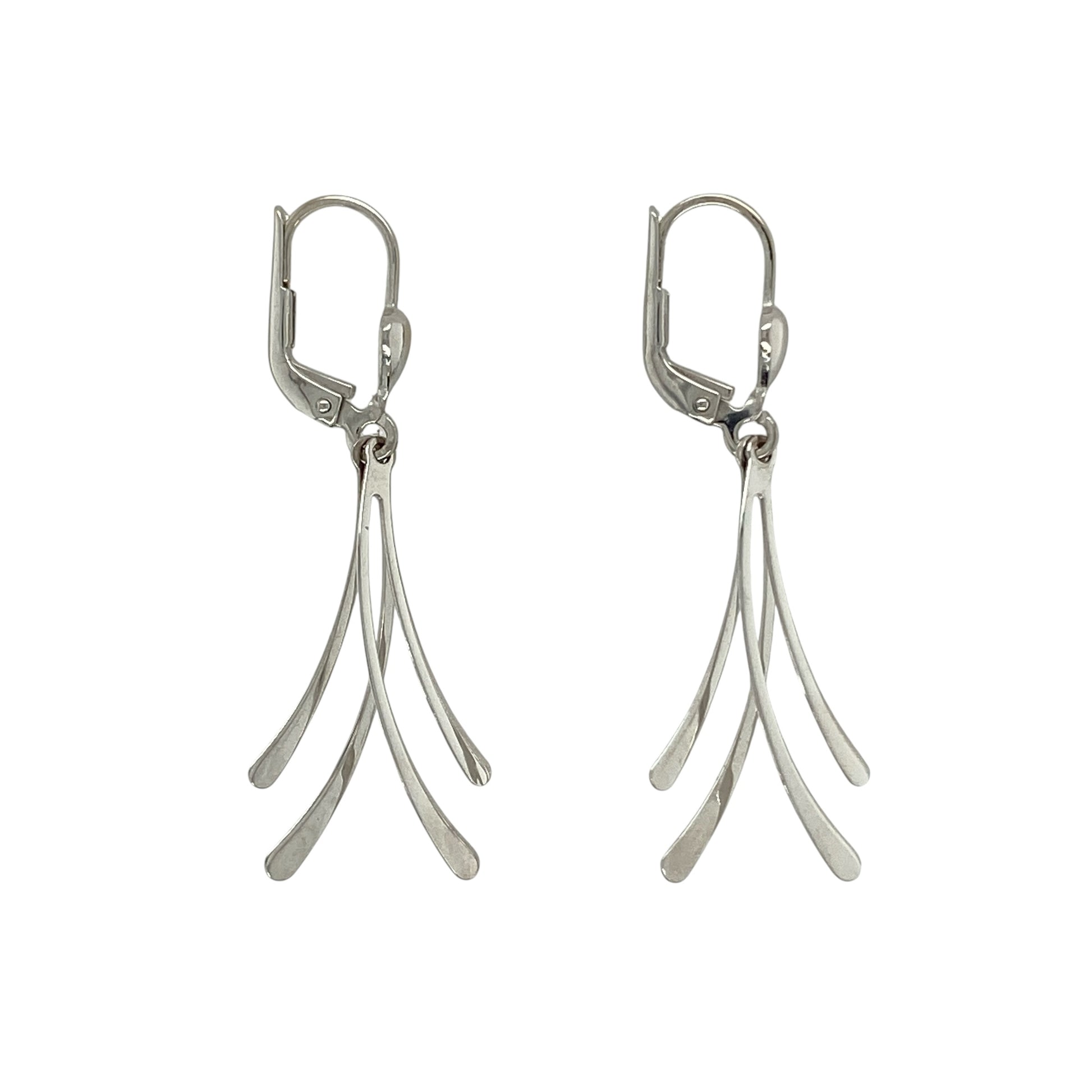 9ct White Gold Drop Earrings