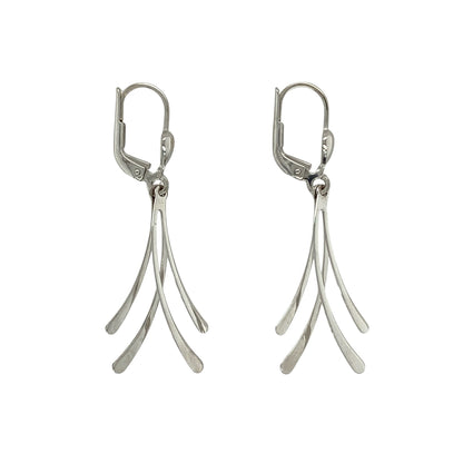 9ct White Gold Drop Earrings