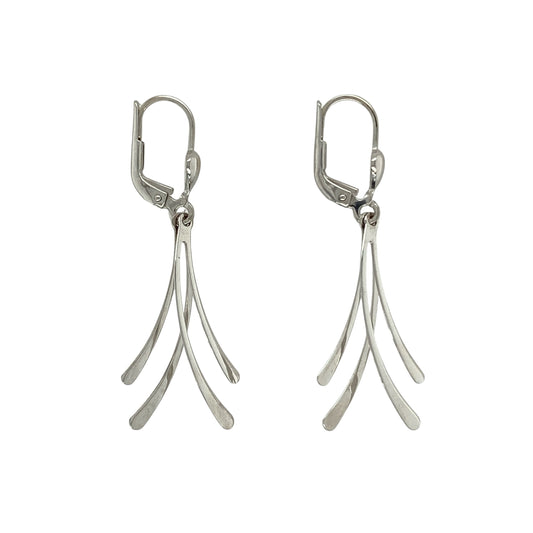 9ct White Gold Drop Earrings