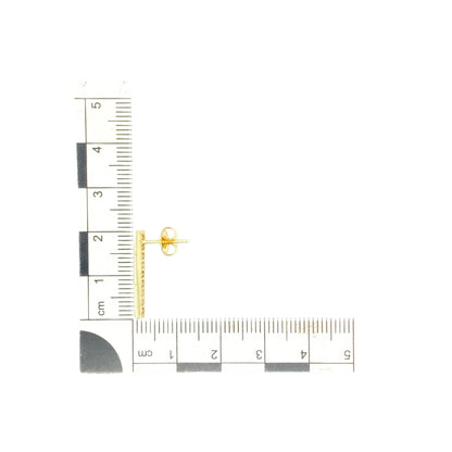 9ct Gold & Cubic Zirconia Bar Stud Earrings