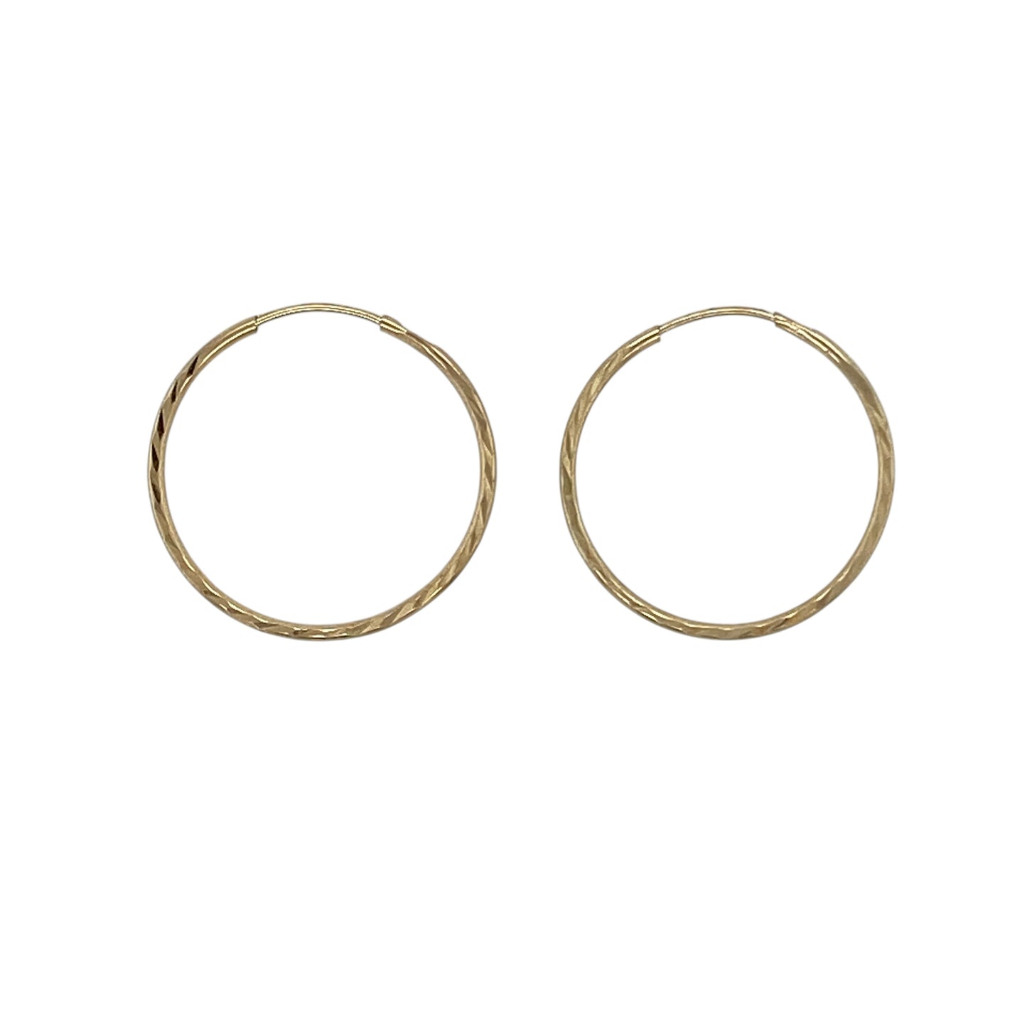 9ct Gold Patterned Sleeper Hoop Earrings