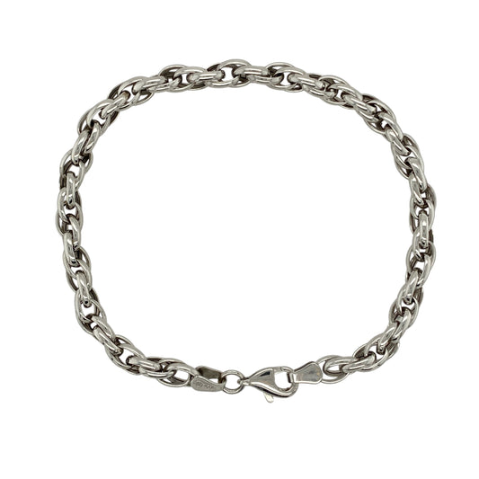 9ct White Gold 7" Prince of Wales Bracelet