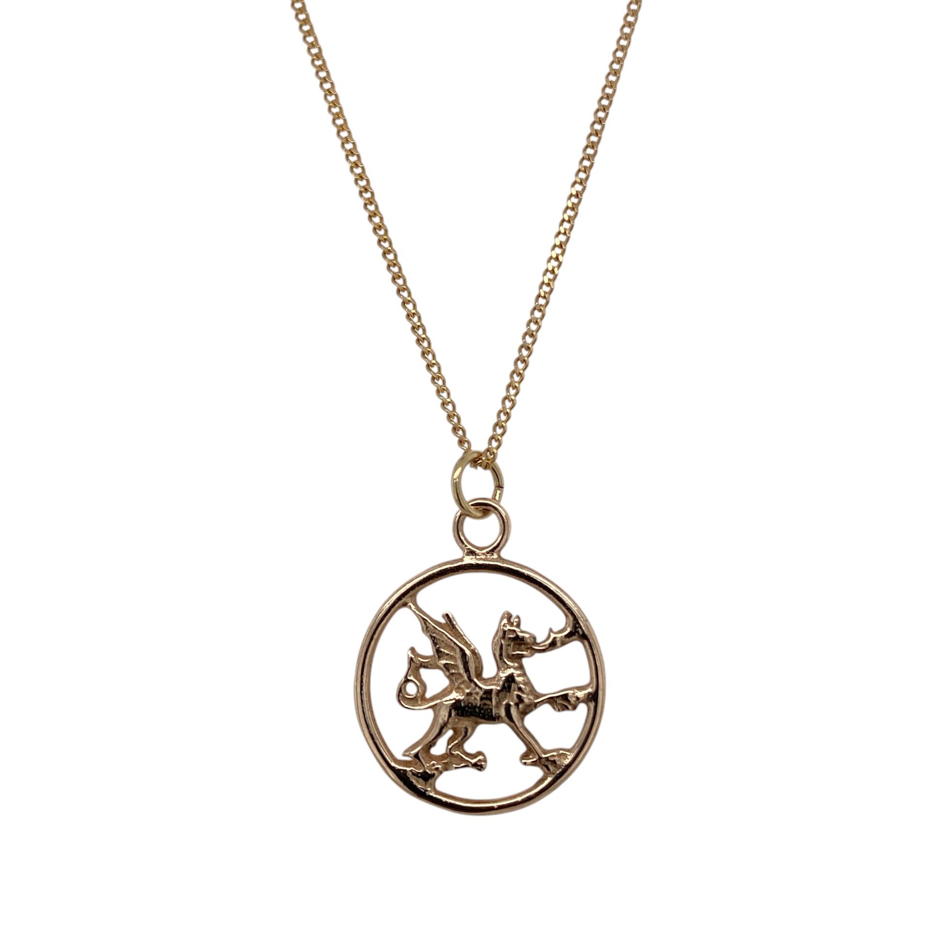 9ct Gold Welsh Dragon 18" Necklace