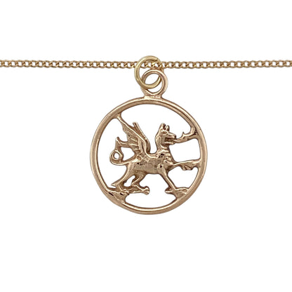 Bring heritage charm and elegant contrast to your collection with this pre-owned 9ct yellow and rose gold Welsh dragon round pendant necklace, featuring a symbolic design with timeless appeal—perfect for everyday wear or a meaningful gift.

Design: The pendant showcases a round form with a detailed Welsh dragon motif, measuring approximately 2.5cm in length including the bail, suspended from an 18" curb chain for a classic finish.