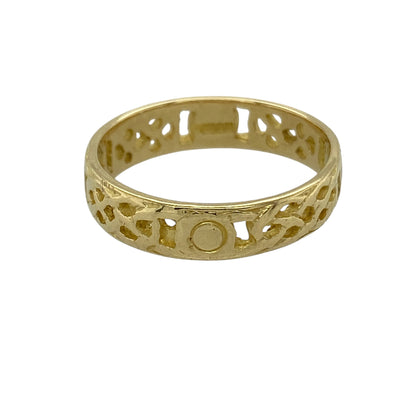 18ct Gold Open Celtic Style Band Ring