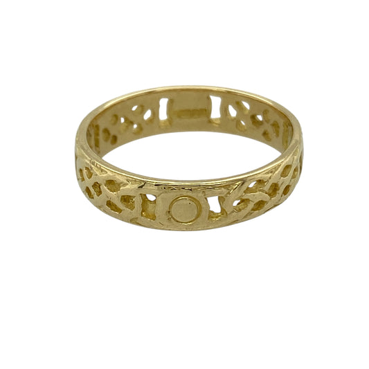 18ct Gold Open Celtic Style Band Ring
