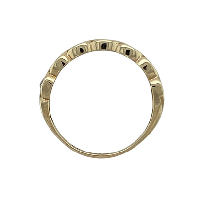 9ct Gold & Cubic Zirconia Set Twist Band Ring