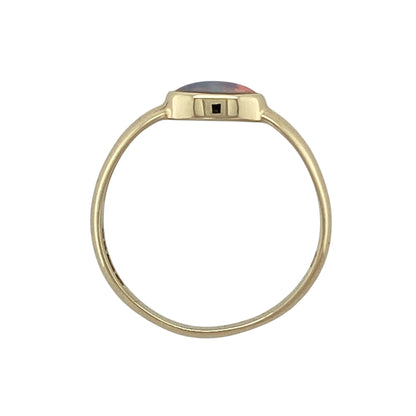 9ct Gold & Opalique Oval Solitaire Ring