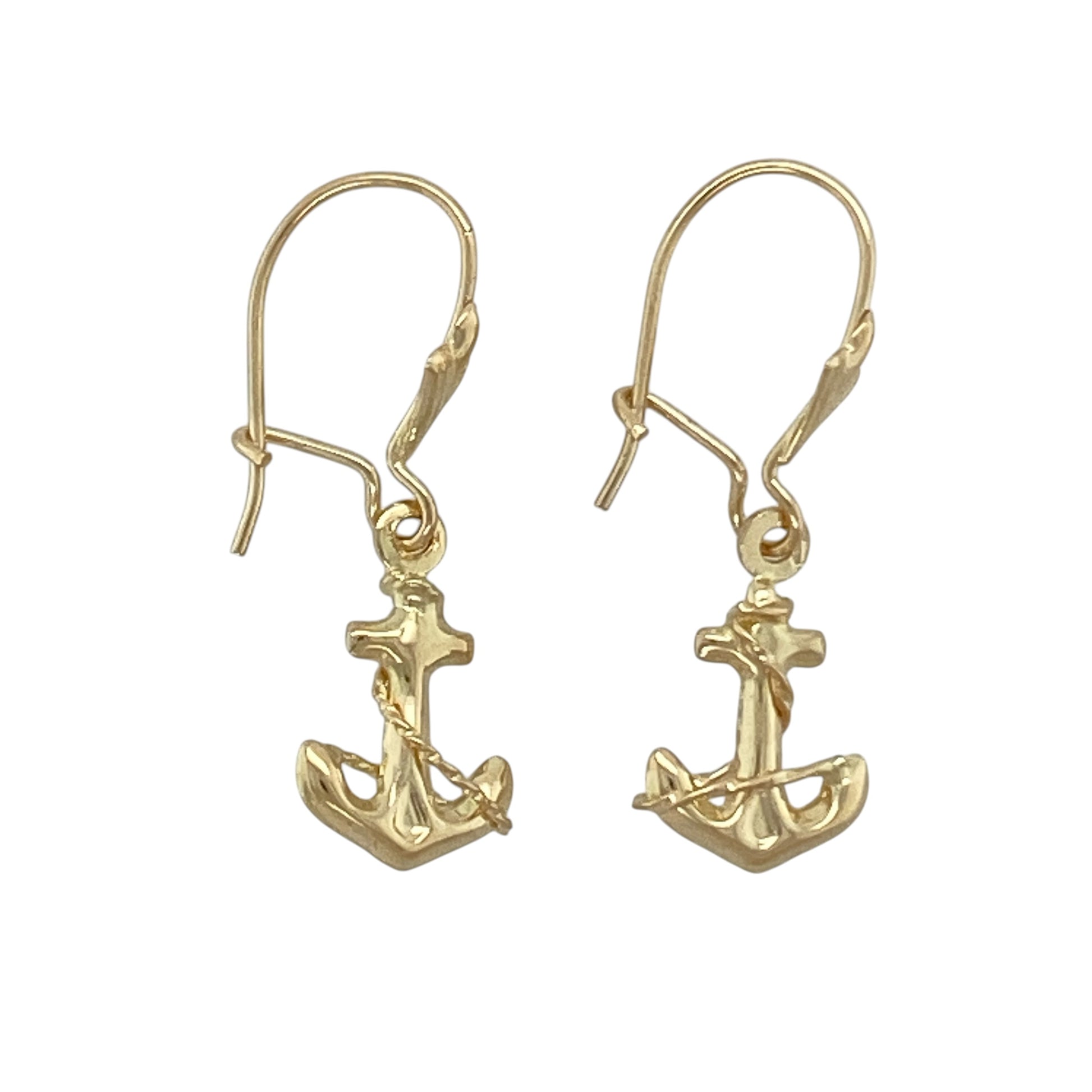 9ct Gold Anchor Drop Earrings