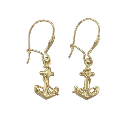 9ct Gold Anchor Drop Earrings