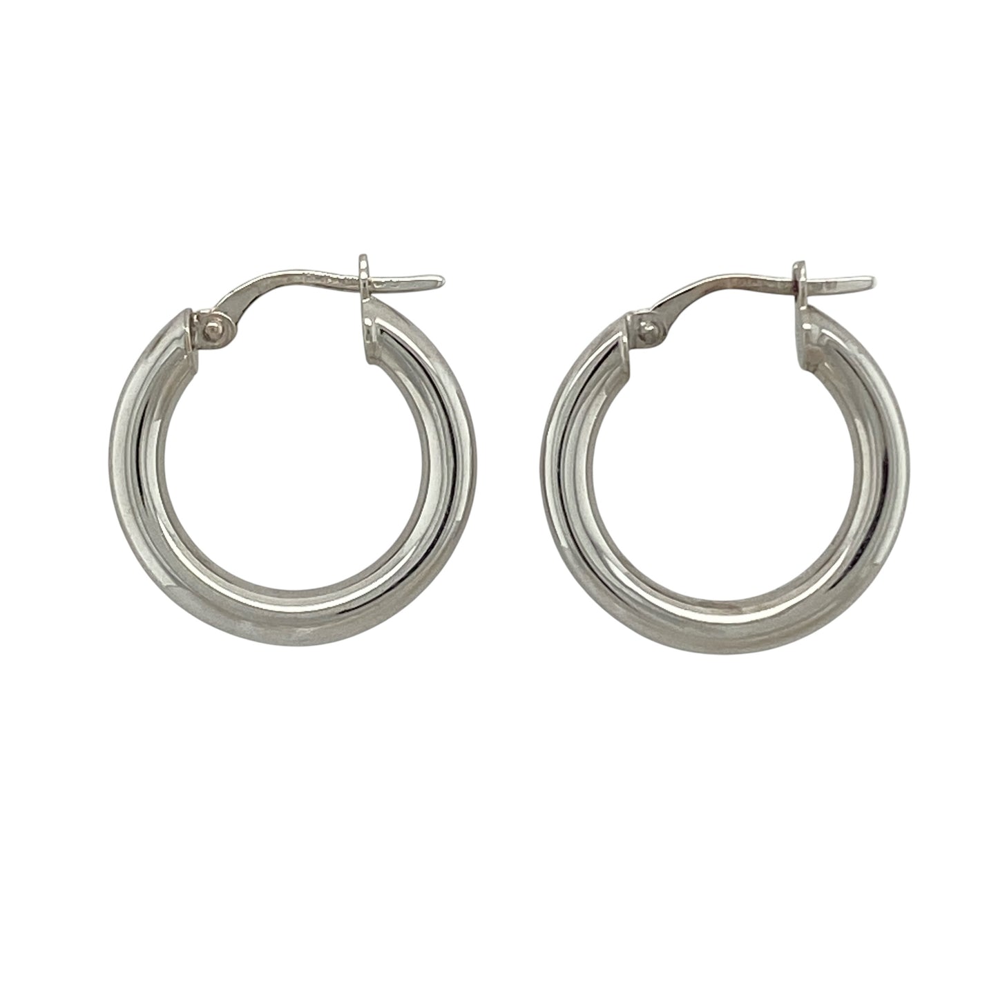 9ct White Gold Hoop Creole Earrings