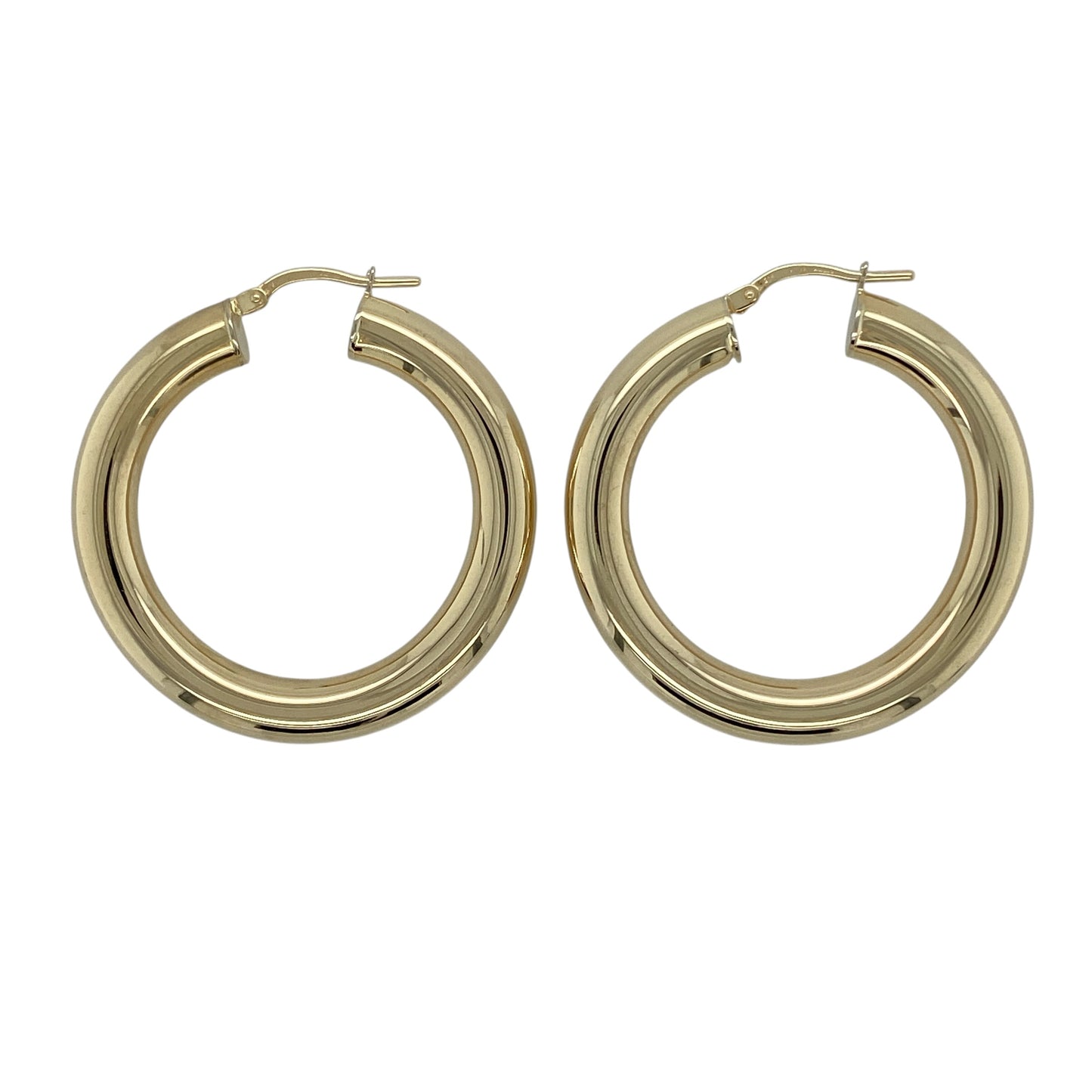 9ct Gold Plain Hoop Creole Earrings