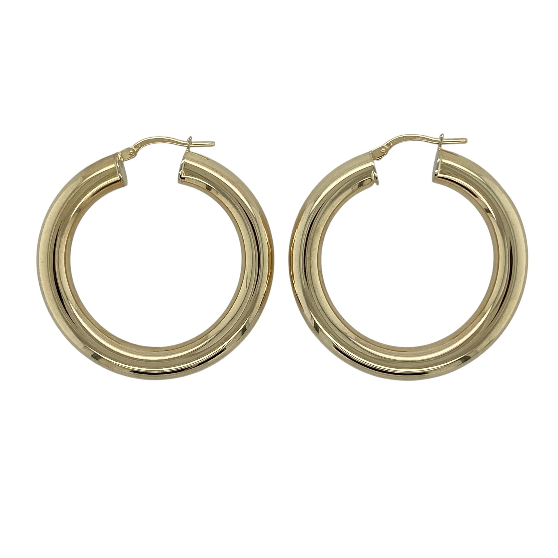 9ct Gold Plain Hoop Creole Earrings