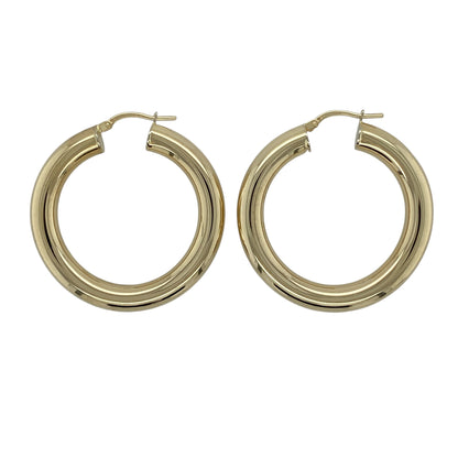9ct Gold Plain Hoop Creole Earrings