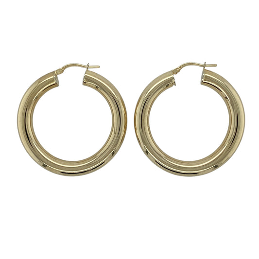 9ct Gold Plain Hoop Creole Earrings