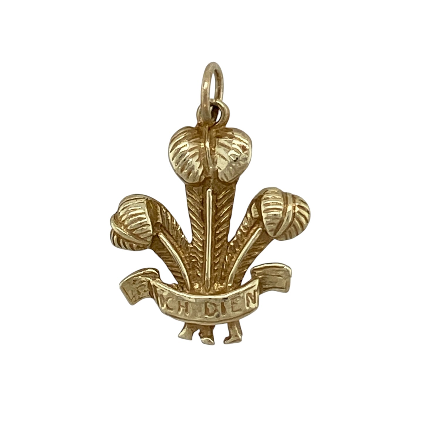 9ct Gold Welsh Three Feathers Pendant