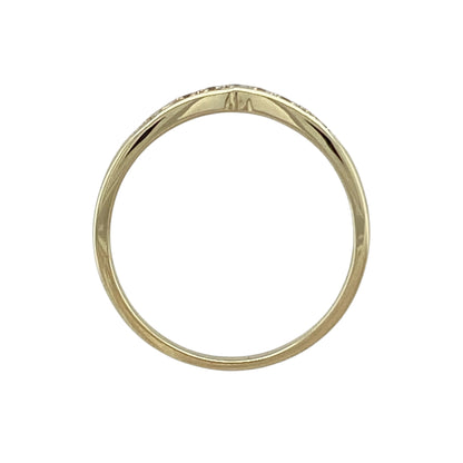 9ct Gold & Diamond Set Wishbone Ring