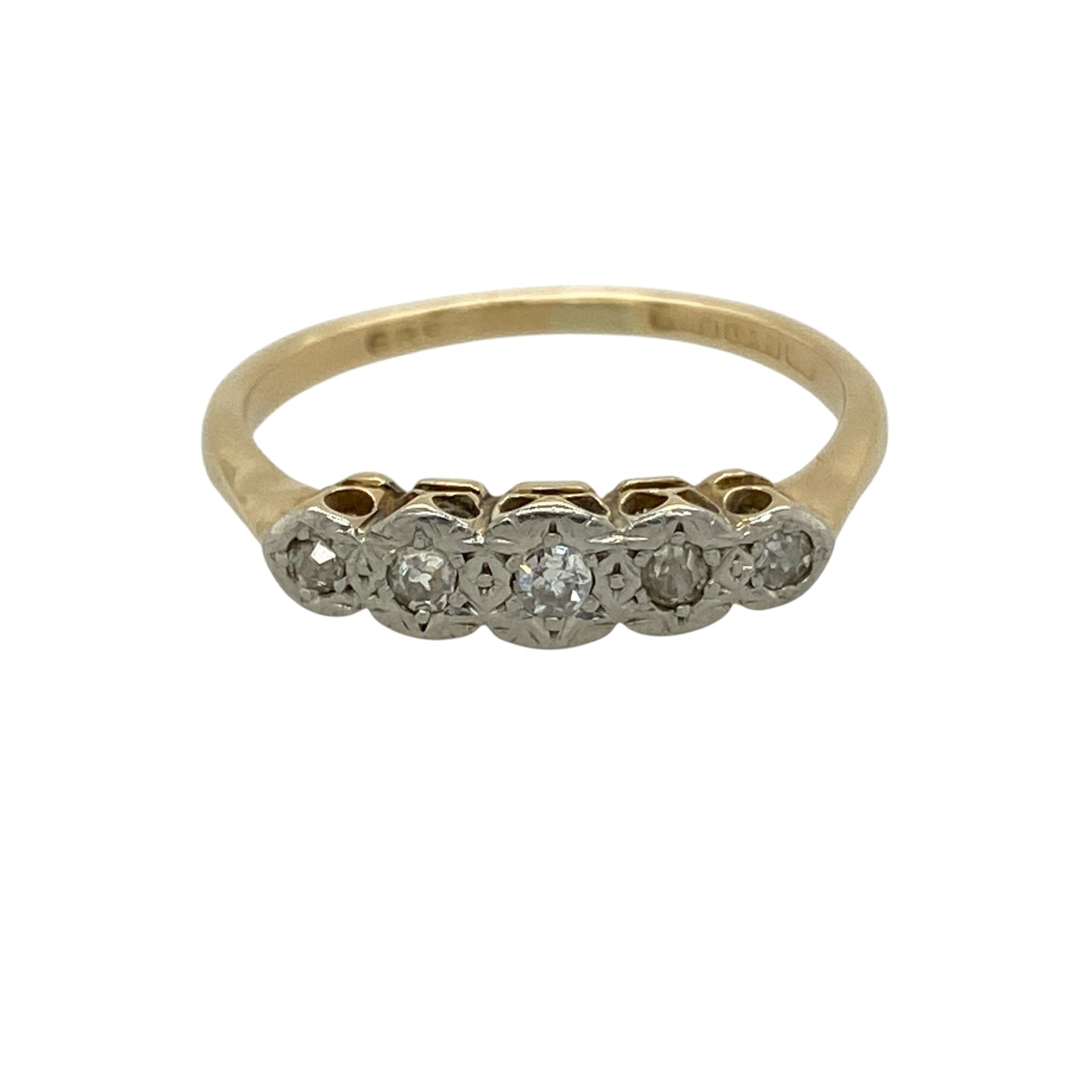 18ct Gold & Diamond Set Five Stone Band Ring