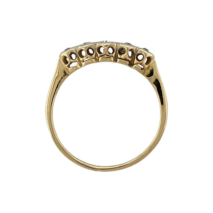 18ct Gold & Diamond Set Five Stone Band Ring