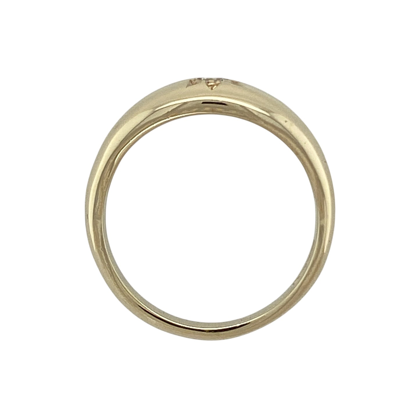 9ct Gold & Diamond Set Solitaire Band Ring