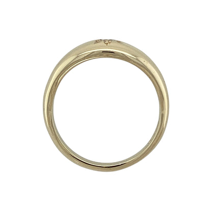 9ct Gold & Diamond Set Solitaire Band Ring