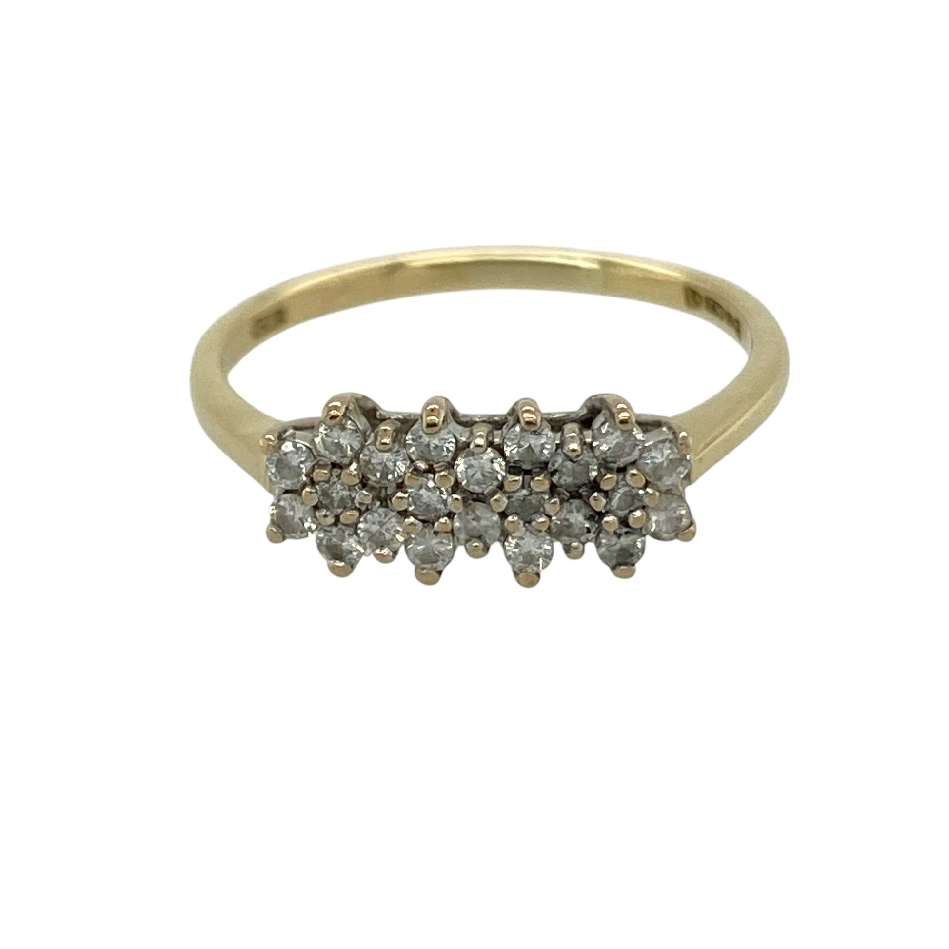 18ct Gold & Diamond Set Cluster Band Ring