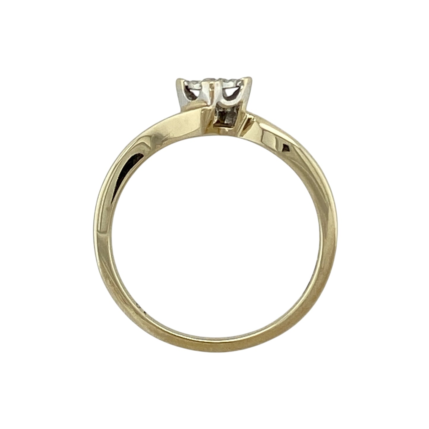 9ct Gold & Diamond Illusion Set Twist Solitaire Ring