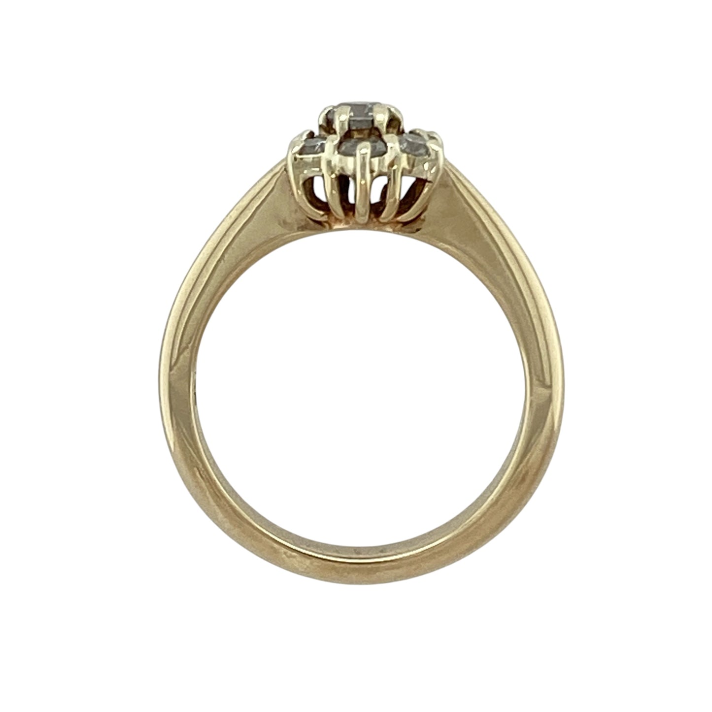 9ct Gold & Diamond Set Flower Cluster Ring
