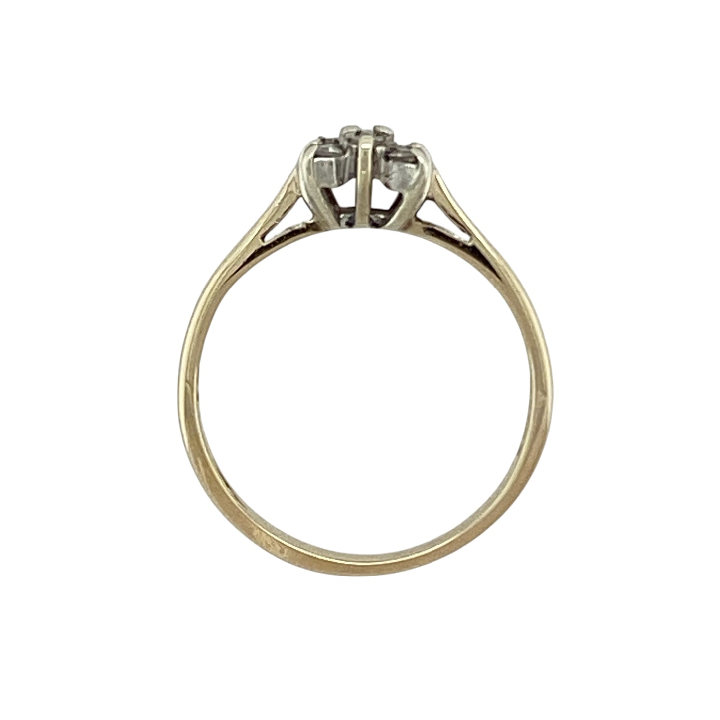 9ct Gold & Diamond Set Square Cluster Ring