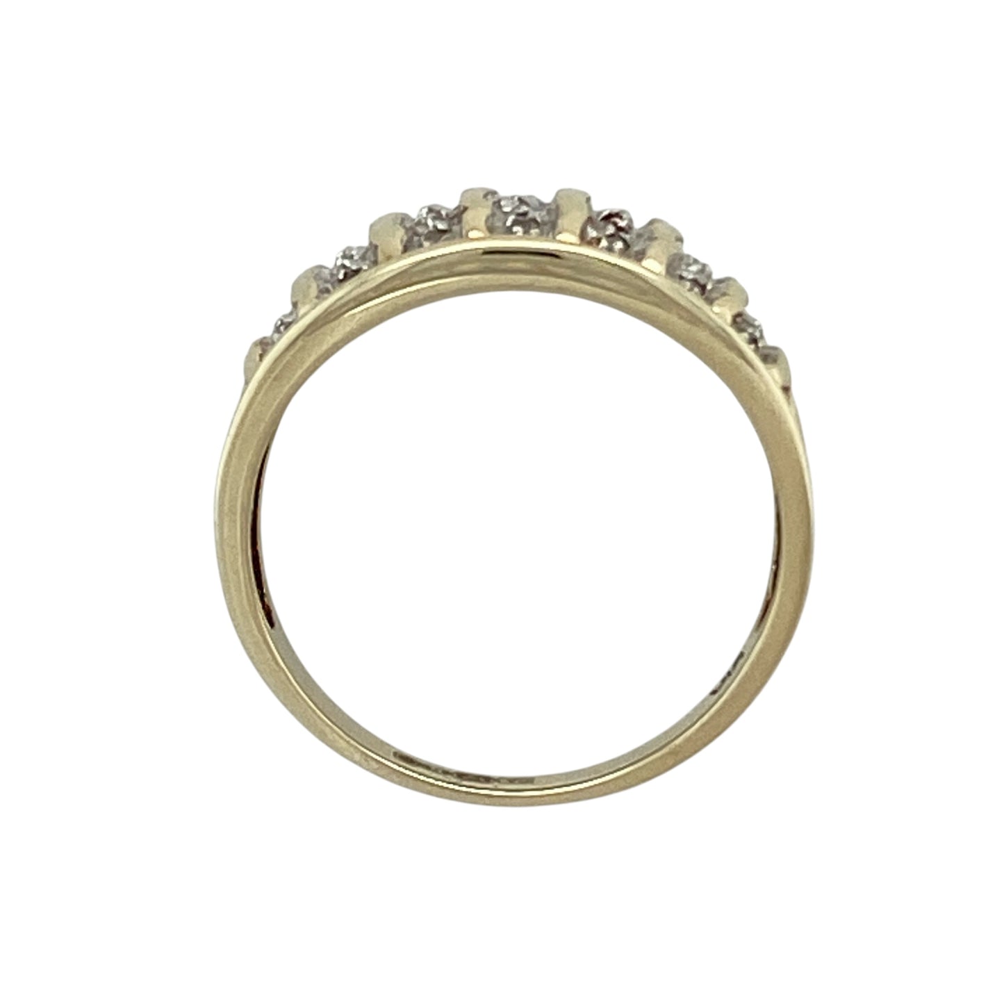 9ct Gold & Diamond Set Wide Band Ring