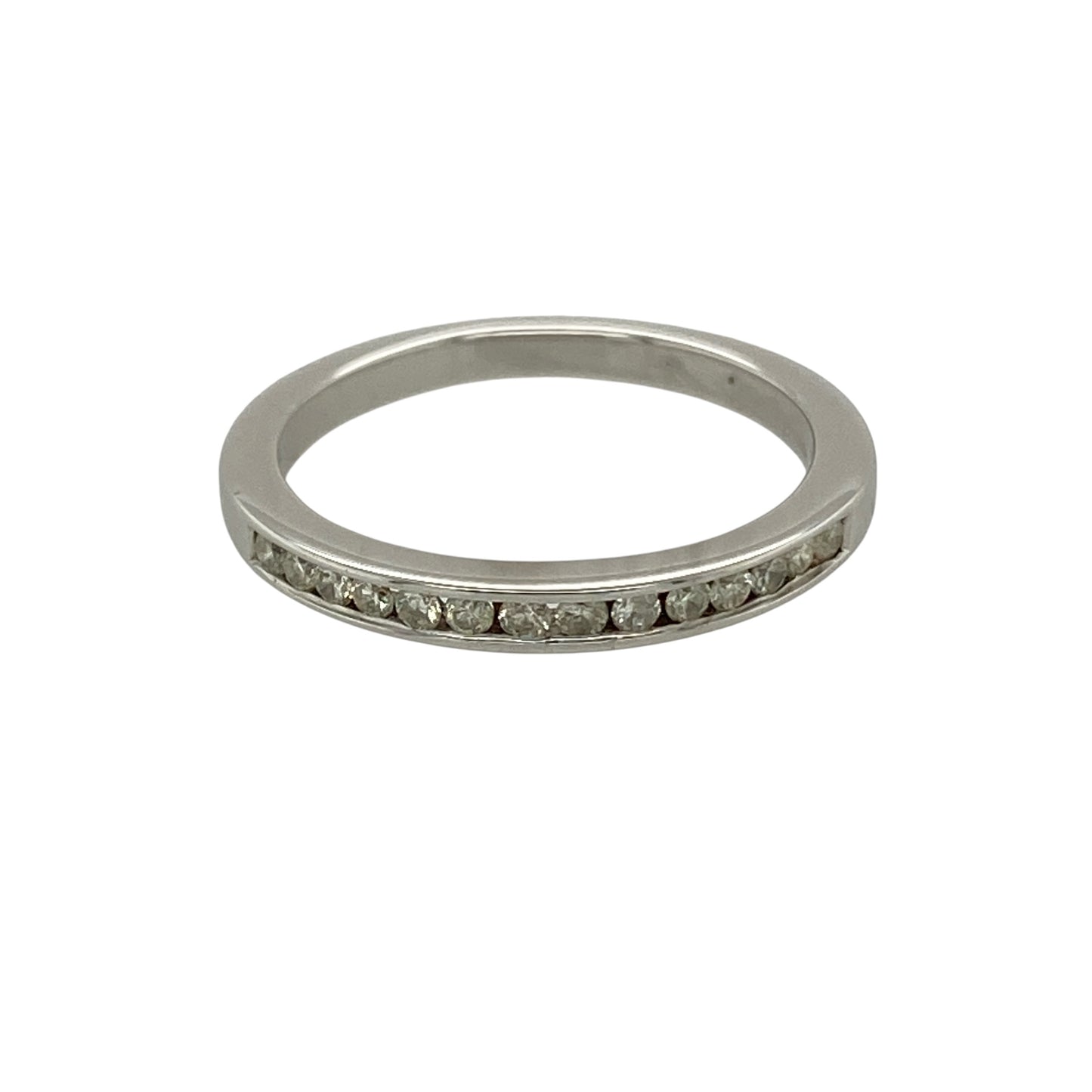 18ct White Gold & Diamond Channel Set Band Ring